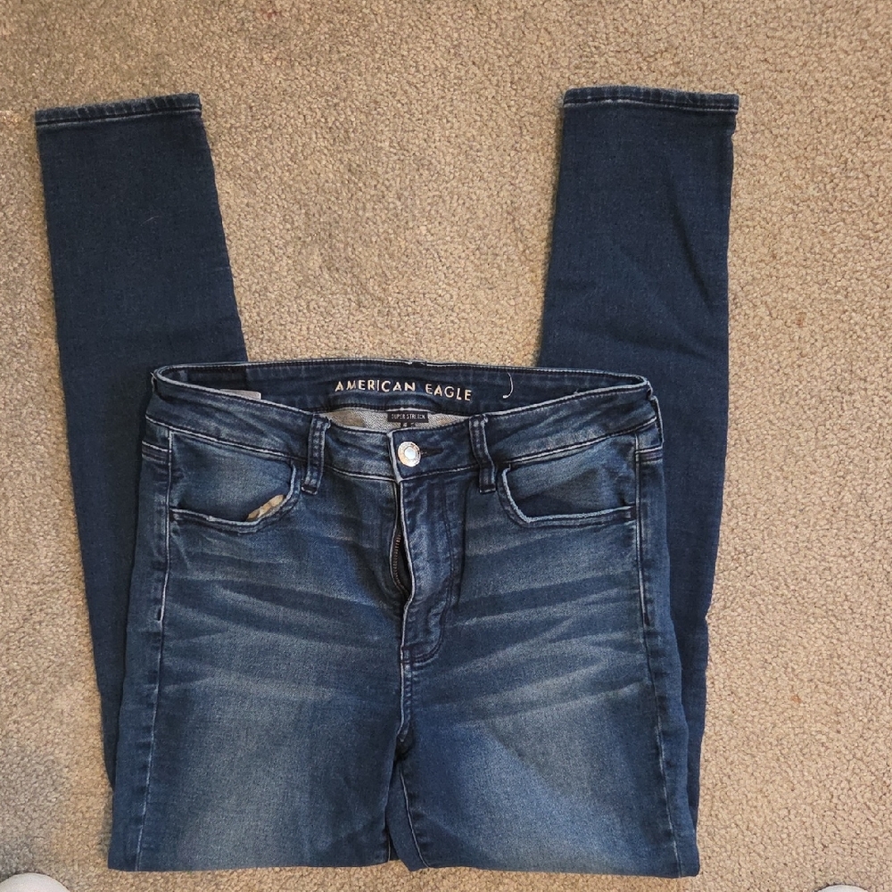 American Eagle Outfitters Women's Dark Blue Skinny Jeans